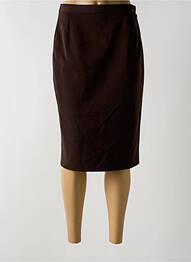 Jupe mi-longue stretch marron QUATTRO femme