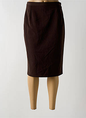 Jupe mi-longue taille à pinces marron QUATTRO femme