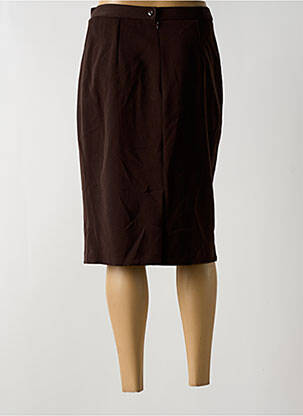 Jupe mi-longue taille à pinces marron QUATTRO femme