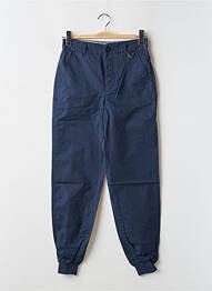 Pantalon droit tissage popeline taille haute bleu ELEVEN PARIS homme