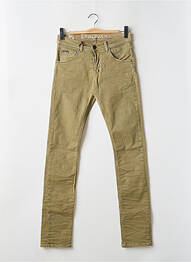 Jeans coupe slim fermeture boutonnée sur le devant taille basse vert DONOVAN homme
