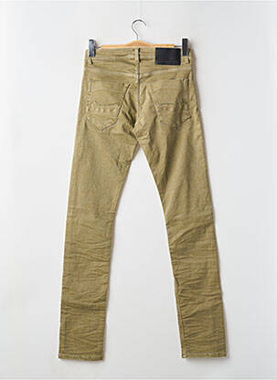 Jeans coupe slim fermeture boutonnée sur le devant taille basse vert DONOVAN homme
