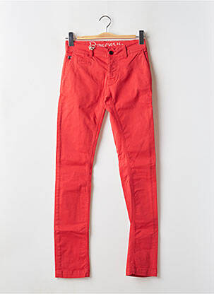 Pantalon chino tissage popeline taille normale rouge DONOVAN homme