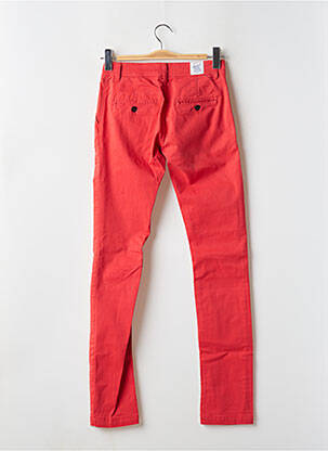 Pantalon chino tissage popeline taille normale rouge DONOVAN homme