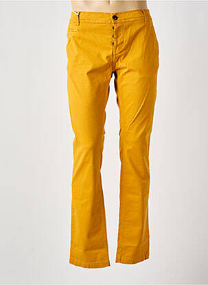 Pantalon chino tissage popeline taille basse jaune DONOVAN homme