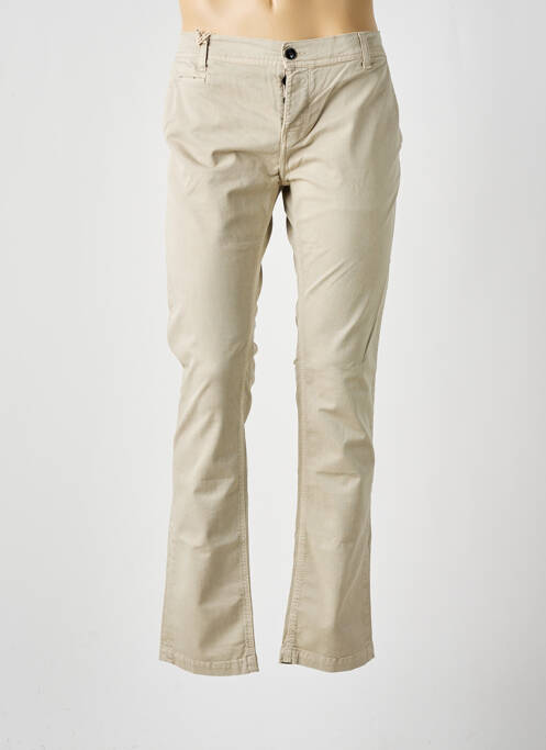 Pantalon chino tissage popeline taille basse beige DN.SIXTY SEVEN homme