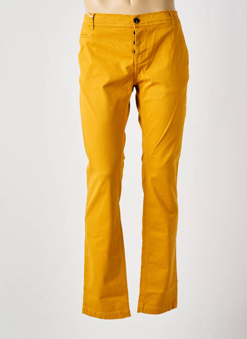 Pantalon chino tissage popeline taille basse jaune DONOVAN homme