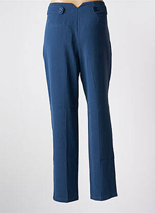 Pantalon droit fermeture zippée sous rabat avec crochet bleu SCHOOL RAG femme