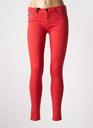 Pantalon slim stretch taille normale rouge DONOVAN femme
