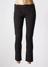 Pantalon chino tissage popeline taille normale noir DONOVAN femme