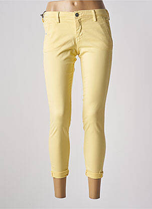 Pantalon chino taille basse taille basse jaune TEDDY SMITH femme
