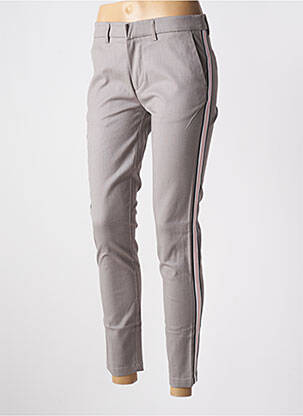 Pantalon 7/8 fermeture zippée sous rabat avec crochet gris TEDDY SMITH femme