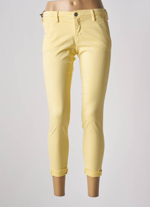 Pantalon chino taille basse taille basse jaune TEDDY SMITH femme
