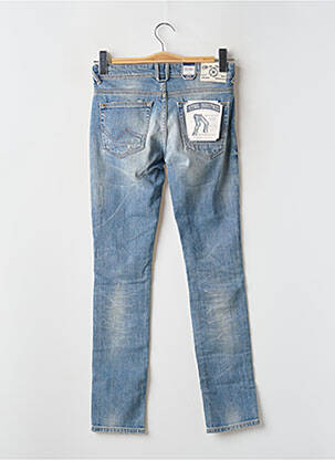Jeans coupe slim effet usé délavé taille ajustable bleu PETROL INDUSTRIES garçon