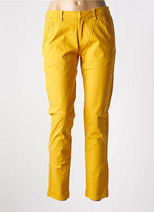 Pantalon chino tissage popeline taille normale jaune REIKO femme