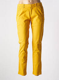 Pantalon chino tissage popeline taille normale jaune REIKO femme