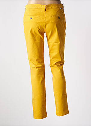Pantalon chino tissage popeline taille normale jaune REIKO femme