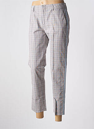 Pantalon chino broderie galons latéraux taille normale gris REIKO femme