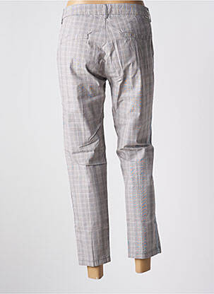 Pantalon chino broderie galons latéraux taille normale gris REIKO femme