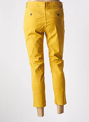 Pantalon chino tissage popeline taille normale jaune REIKO femme