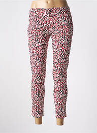 Pantalon chino fermeture zippée sous rabat boutonné taille normale rose REIKO femme
