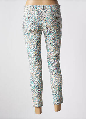 Pantalon chino fermeture zippée sous rabat boutonné taille normale bleu REIKO femme