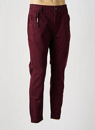 Pantalon chino stretch taille normale rouge TWO ANGLE homme