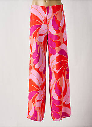 Pantalon large fermeture zip latéral taille haute orange EDAS femme