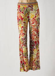Pantalon droit tissage crêpe taille normale rouge GEISHA femme