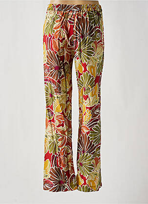 Pantalon droit tissage crêpe taille normale rouge GEISHA femme