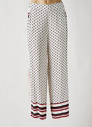 Pantalon large tissage popeline taille normale blanc BISCOTE femme