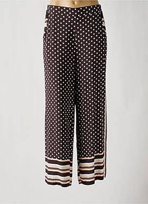 Pantalon large tissage popeline taille normale marron BISCOTE femme