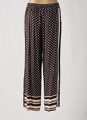 Pantalon large tissage popeline taille normale marron BISCOTE femme