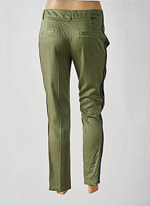 Pantalon chino broderie galons latéraux taille basse vert REIKO femme