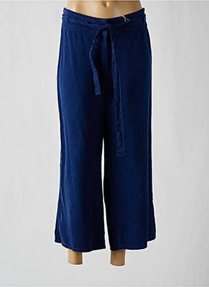 Pantalon 7/8 tissage popeline taille normale bleu DIANE LAURY femme