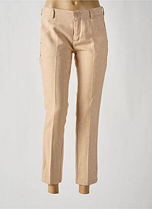 Pantalon 7/8 stretch taille basse beige REIKO femme