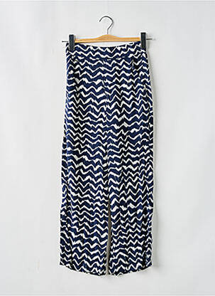 Pantalon large tissage popeline taille haute bleu STREET ONE femme