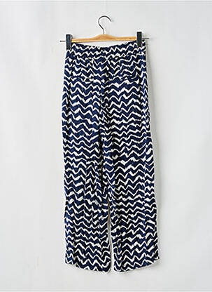 Pantalon large tissage popeline taille haute bleu STREET ONE femme