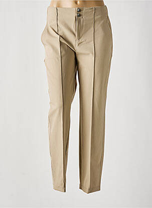 Pantalon slim taille élastique taille haute beige STREET ONE femme