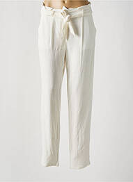 Pantalon droit tissage crêpe taille haute beige LE PETIT BAIGNEUR femme