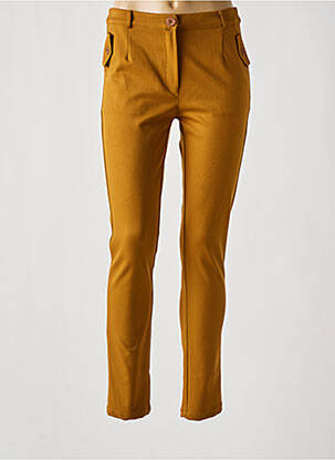 Pantalon slim taille haute taille haute jaune LE PETIT BAIGNEUR femme