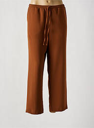 Pantalon 7/8 taille élastique taille normale marron KAKIE femme