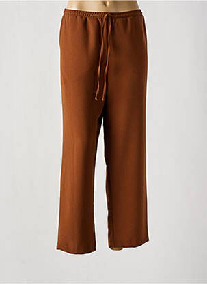Pantalon 7/8 taille élastique taille normale marron KAKIE femme