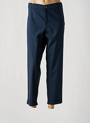 Pantalon 7/8 tissage popeline taille normale bleu WALTRON femme