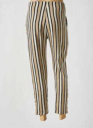 Pantalon 7/8 taille haute taille haute beige RINASCIMENTO femme