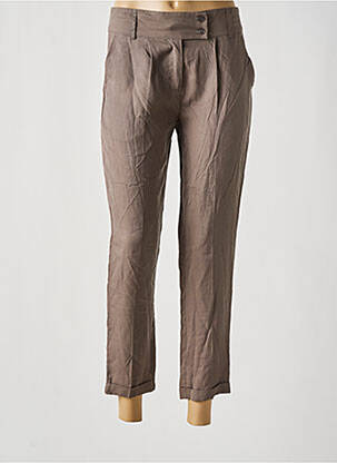 Pantalon 7/8 taille à pinces taille basse gris LES P'TITES BOMBES femme