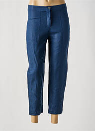 Pantalon 7/8 taille haute taille haute bleu MALOKA femme