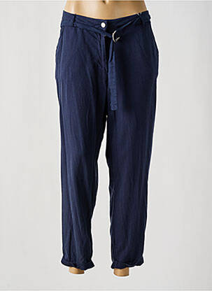 Pantalon 7/8 tissage popeline taille normale bleu C'EST BEAU LA VIE femme
