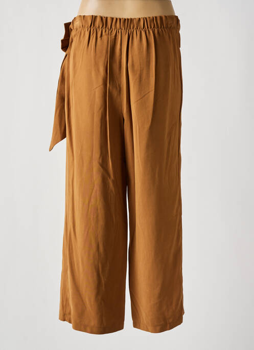 Pantalon 7/8 taille élastique taille normale marron KITANA femme