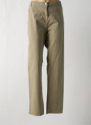 Pantalon slim tissage popeline taille normale vert C'EST BEAU LA VIE femme